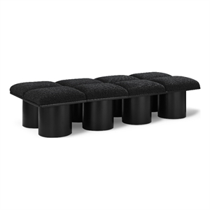 Meridian Furniture Pavilion Black Boucle Fabric Bench