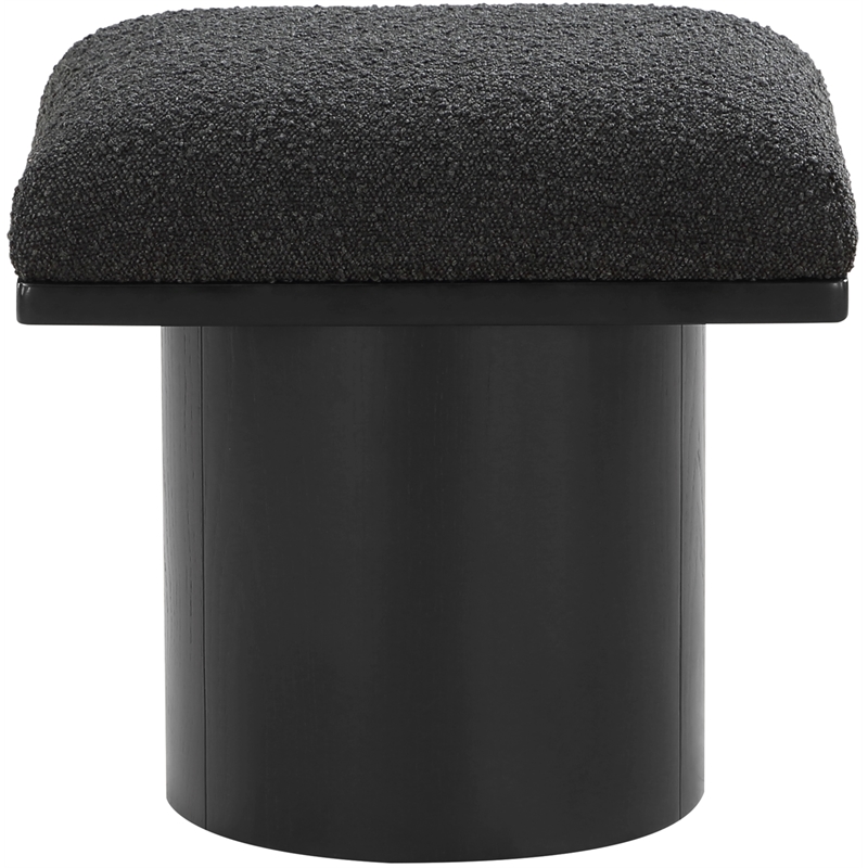 Meridian Furniture Pavilion Black Boucle Fabric Bench/Stool
