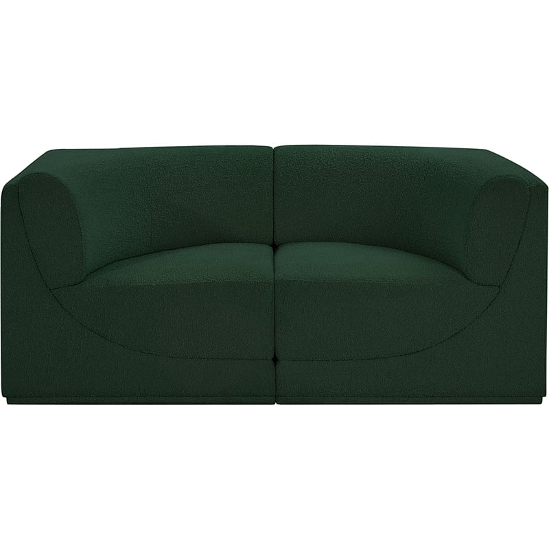 Meridian Furniture Ollie Green Boucle Fabric Modular Sofa