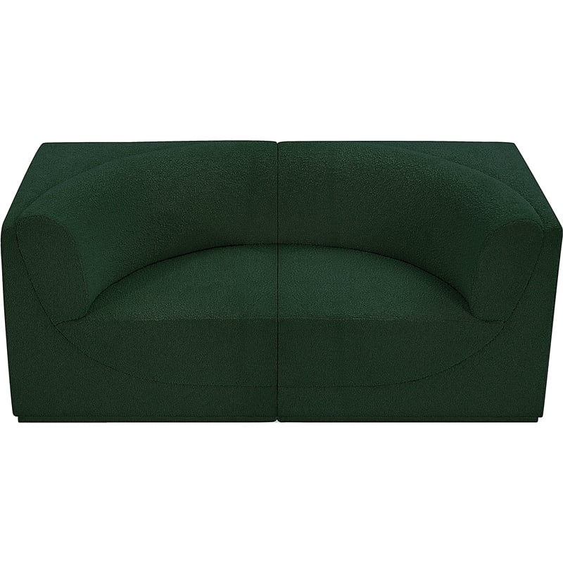 Meridian Furniture Ollie Green Boucle Fabric Modular Sofa