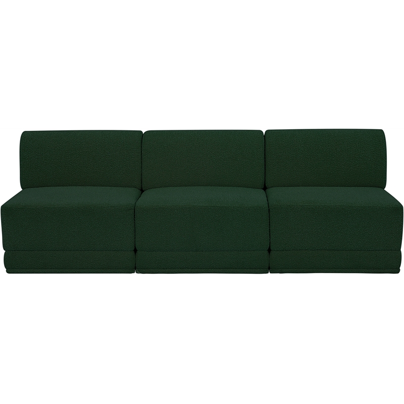 Meridian Furniture Ollie Green Boucle Fabric Modular Sofa