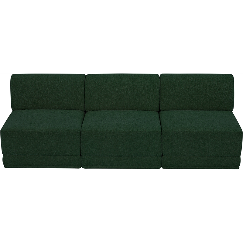Meridian Furniture Ollie Green Boucle Fabric Modular Sofa
