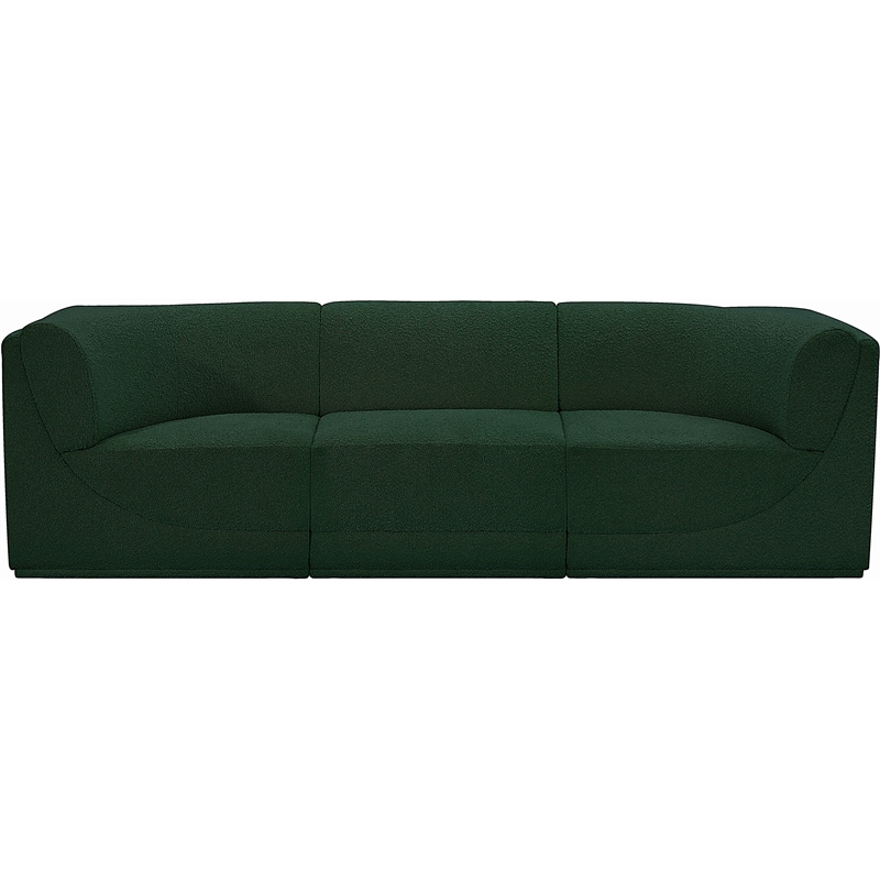 Meridian Furniture Ollie Green Boucle Fabric Modular Sofa