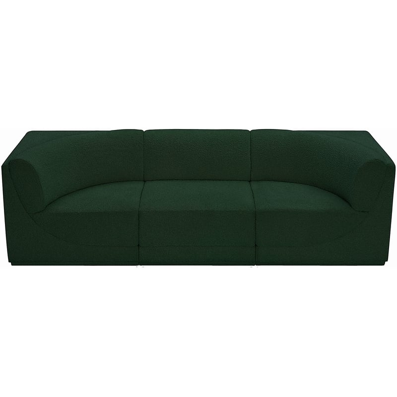 Meridian Furniture Ollie Green Boucle Fabric Modular Sofa