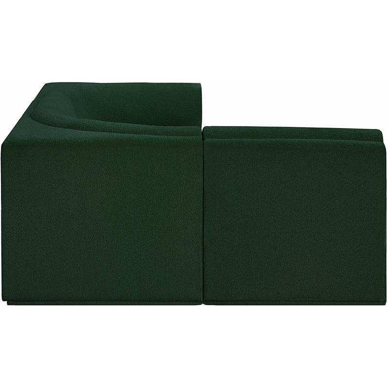 Meridian Furniture Ollie Green Boucle Fabric Modular Sectional