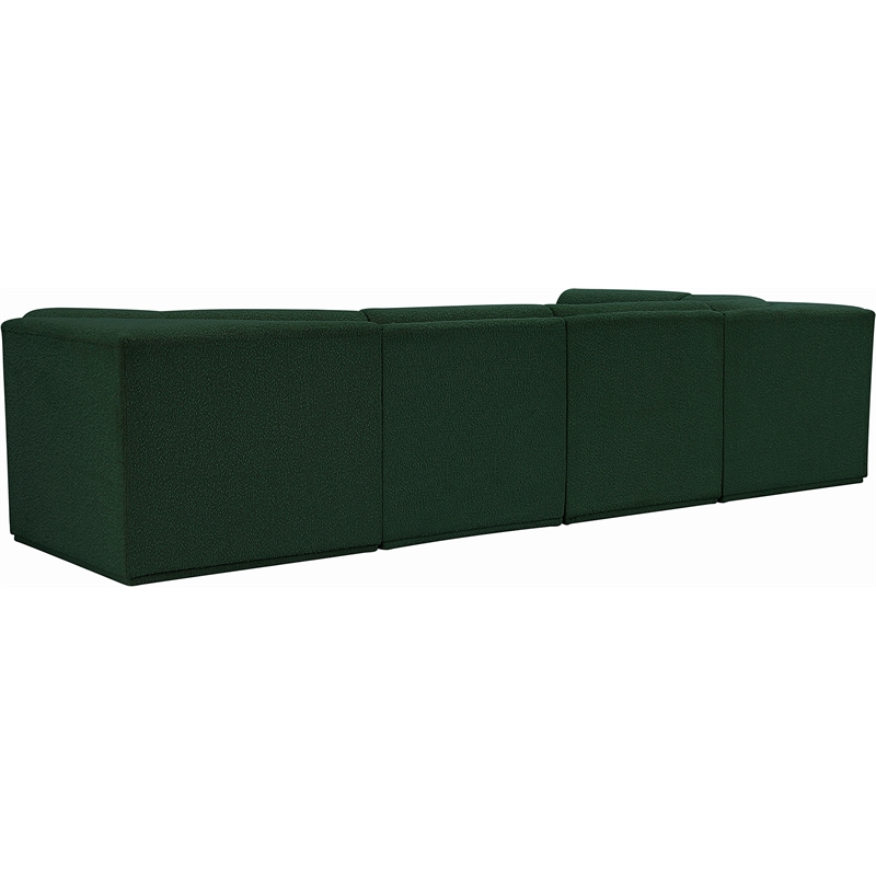 Meridian Furniture Ollie Green Boucle Fabric Modular Sectional