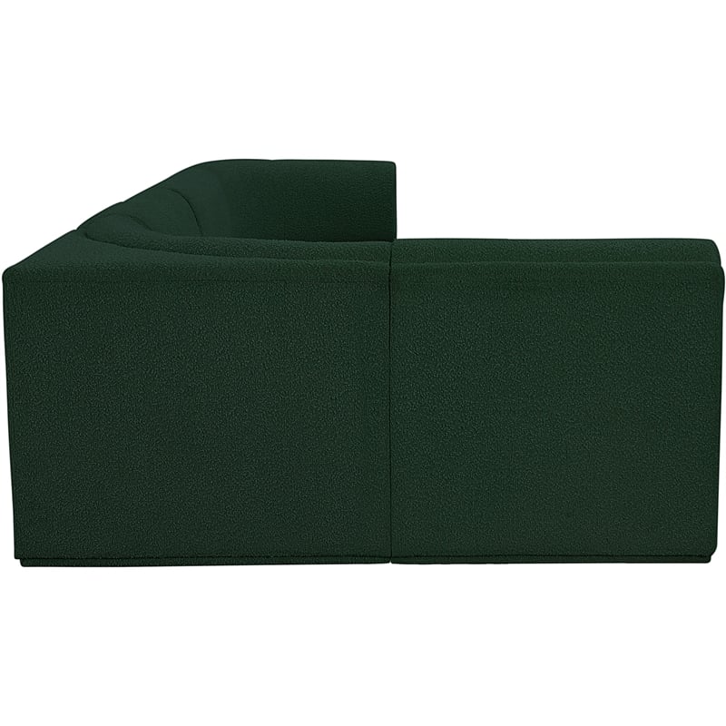 Meridian Furniture Ollie Green Boucle Fabric Modular Sectional