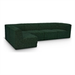 Meridian Furniture Ollie Green Boucle Fabric Modular Sectional
