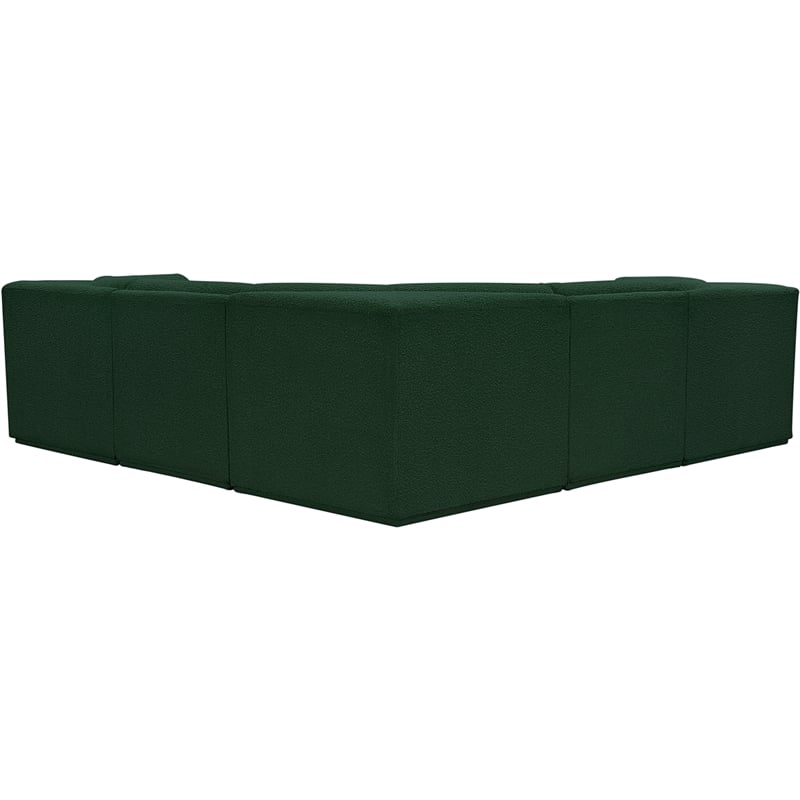 Meridian Furniture Ollie Green Boucle Fabric Modular Sectional