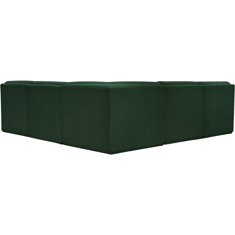 Meridian Furniture Ollie Green Boucle Fabric Modular Sectional