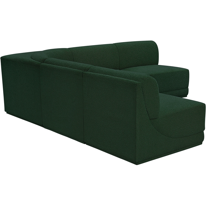 Meridian Furniture Ollie Green Boucle Fabric Modular Sectional