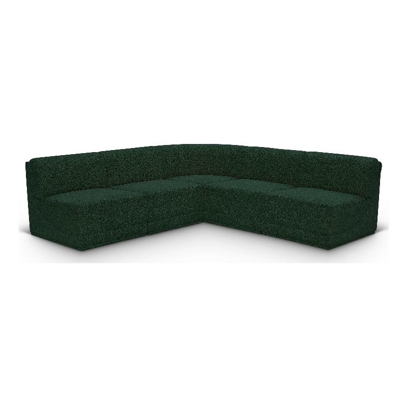 Meridian Furniture Ollie Green Boucle Fabric Modular Sectional