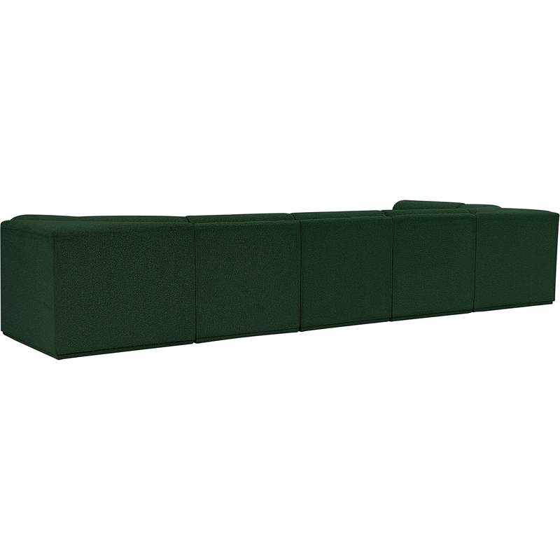 Meridian Furniture Ollie Green Boucle Fabric Modular Sectional