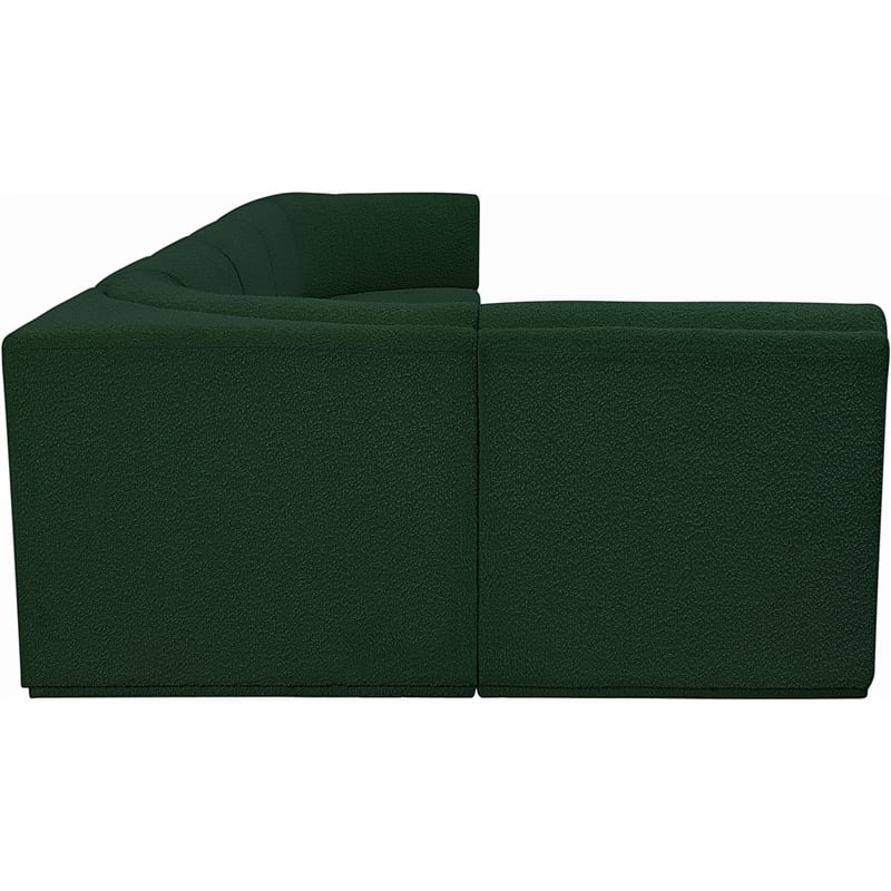 Meridian Furniture Ollie Green Boucle Fabric Modular Sectional