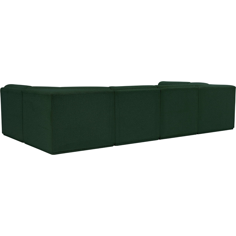 Meridian Furniture Ollie Green Boucle Fabric Modular Sectional