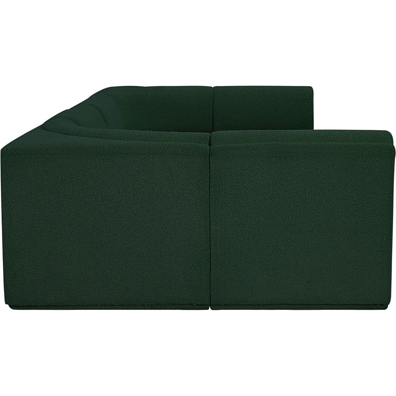 Meridian Furniture Ollie Green Boucle Fabric Modular Sectional