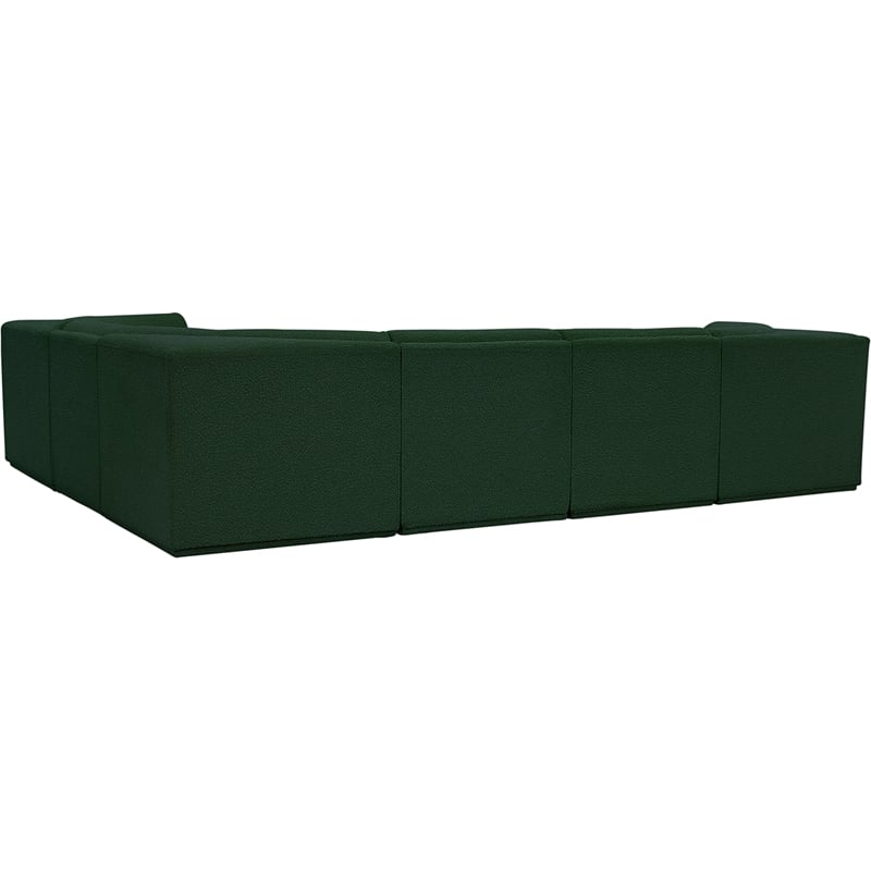 Meridian Furniture Ollie Green Boucle Fabric Modular Sectional