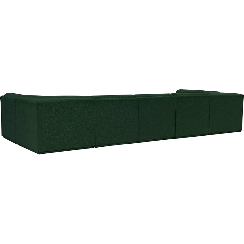 Meridian Furniture Ollie Green Boucle Fabric Modular Sectional