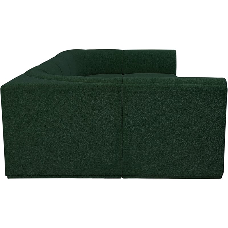 Meridian Furniture Ollie Green Boucle Fabric Modular Sectional