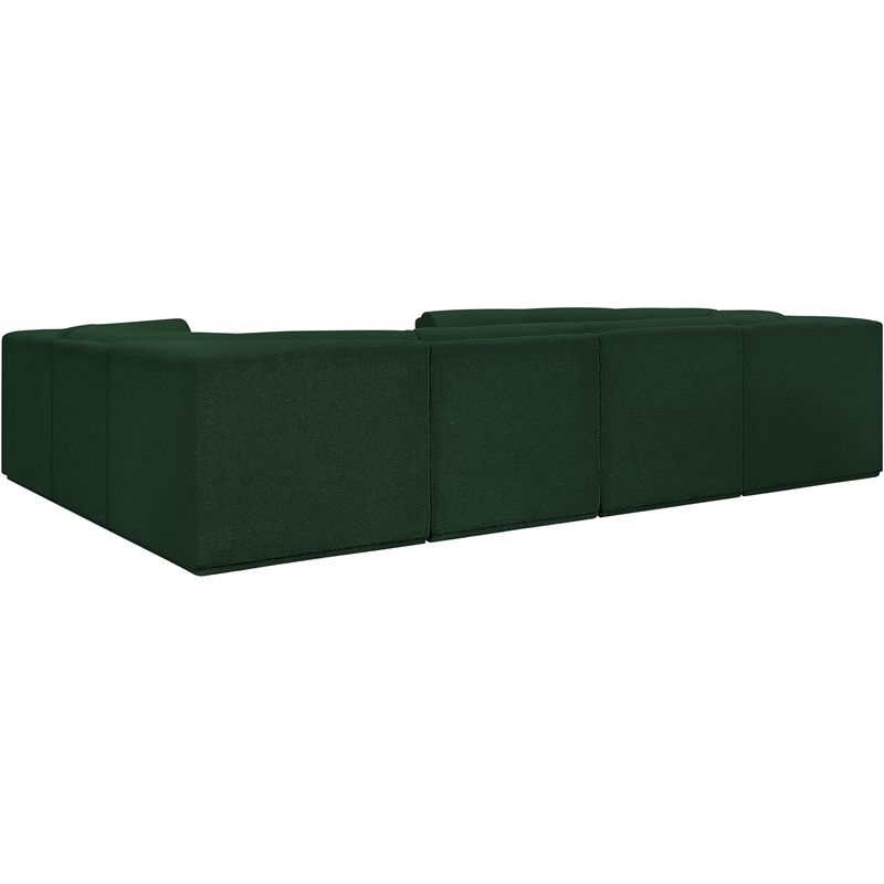 Meridian Furniture Ollie Green Boucle Fabric Modular Sectional