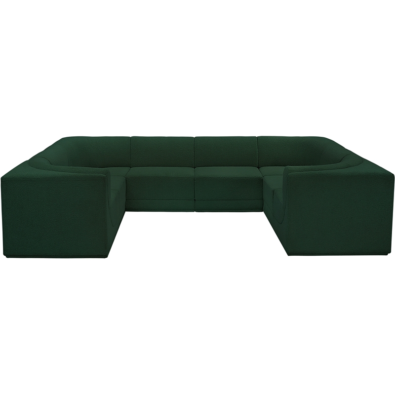 Meridian Furniture Ollie Green Boucle Fabric Modular Sectional