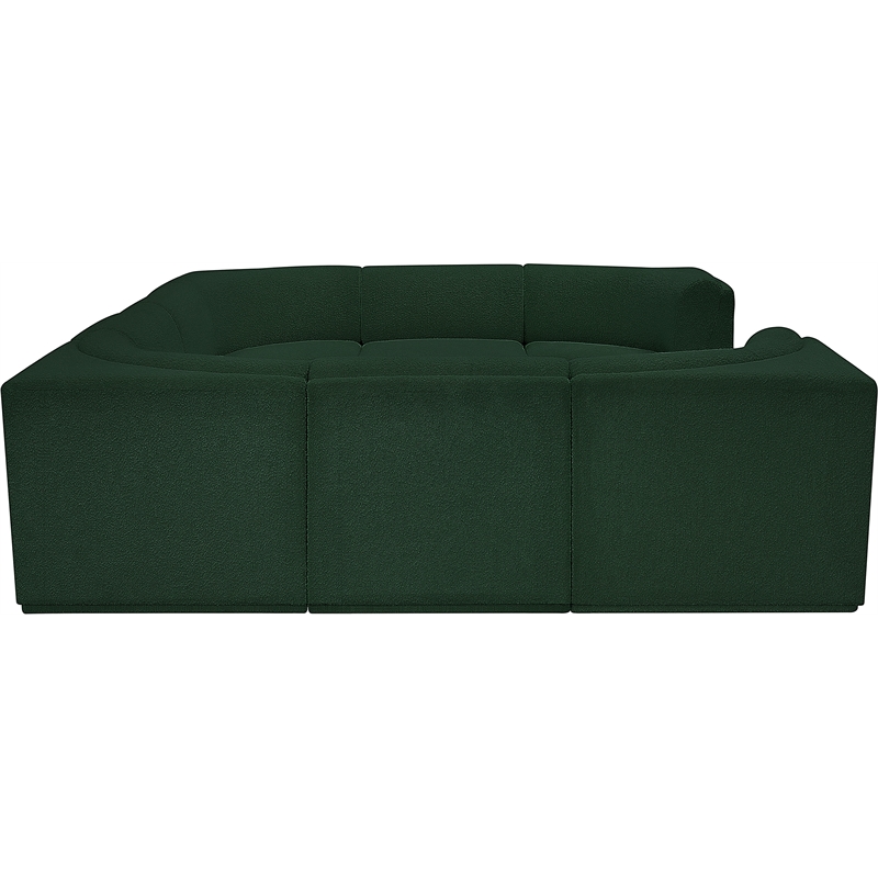 Meridian Furniture Ollie Green Boucle Fabric Modular Sectional