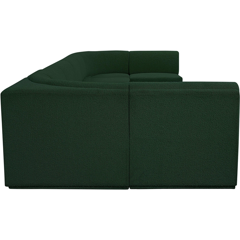 Meridian Furniture Ollie Green Boucle Fabric Modular Sectional