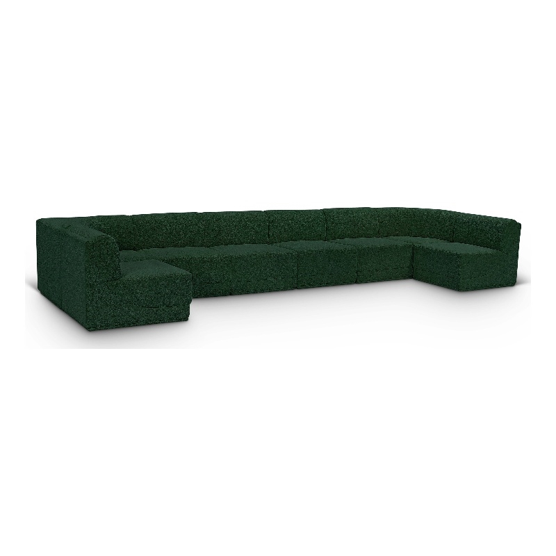 Meridian Furniture Ollie Green Boucle Fabric Modular Sectional
