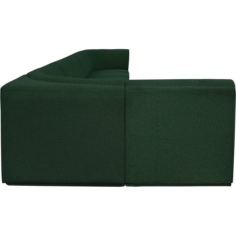 Meridian Furniture Ollie Green Boucle Fabric Modular Sectional