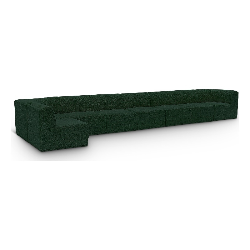 Meridian Furniture Ollie Green Boucle Fabric Modular Sectional