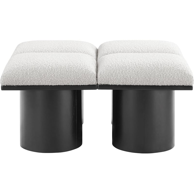 Meridian Furniture Pavilion Cream Boucle Fabric Bench