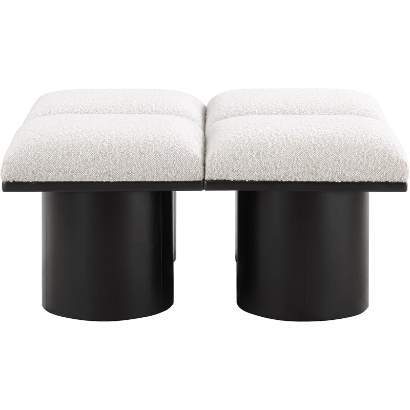 Meridian Furniture Pavilion Cream Boucle Fabric Bench