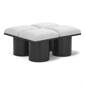 Meridian Furniture Pavilion Cream Boucle Fabric Bench