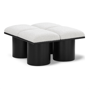 Meridian Furniture Pavilion Cream Boucle Fabric Bench