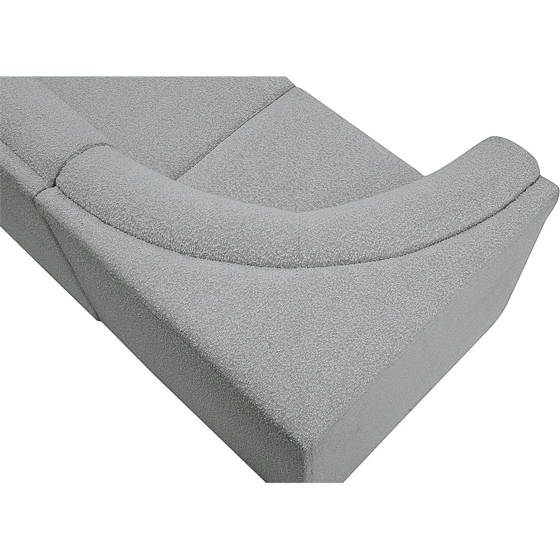 Meridian Furniture Ollie Grey Boucle Fabric Modular Sectional
