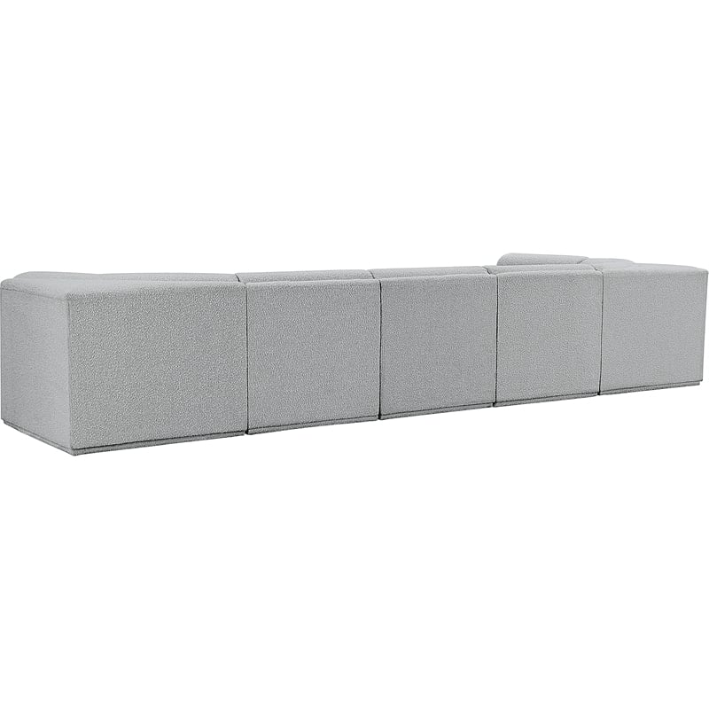 Meridian Furniture Ollie Grey Boucle Fabric Modular Sectional