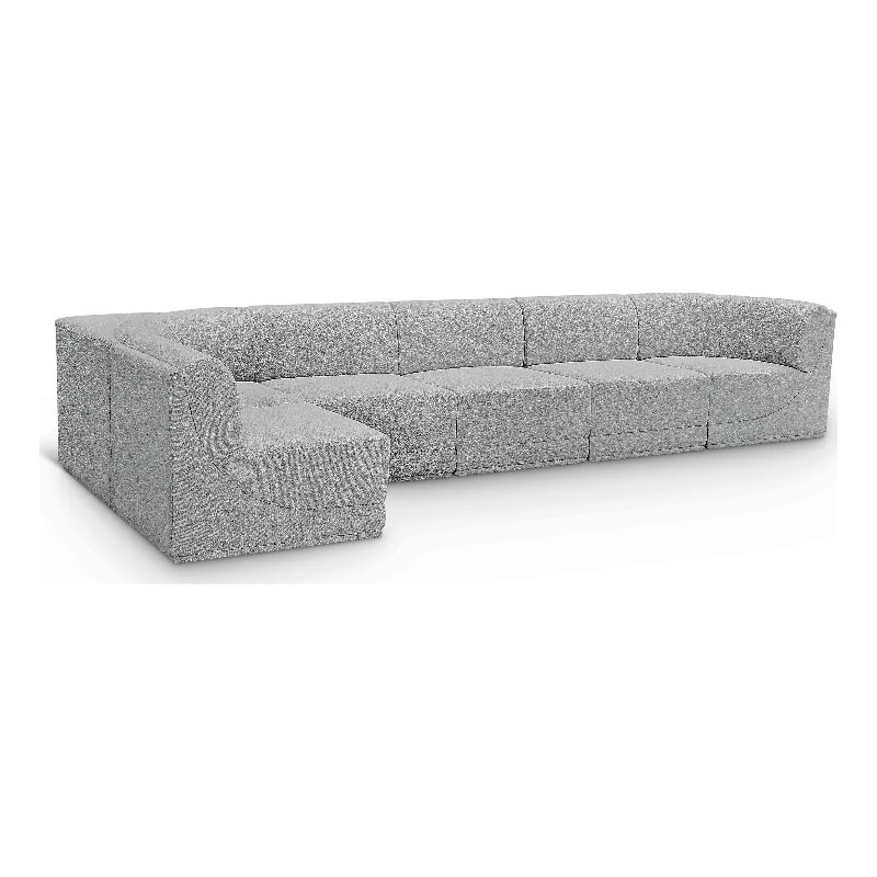 Meridian Furniture Ollie Grey Boucle Fabric Modular Sectional