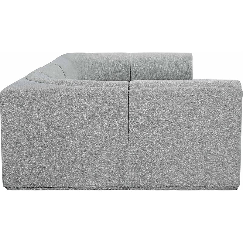 Meridian Furniture Ollie Grey Boucle Fabric Modular Sectional