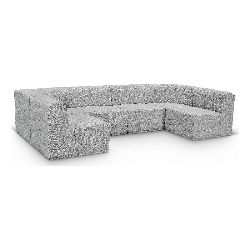 Meridian Furniture Ollie Grey Boucle Fabric Modular Sectional