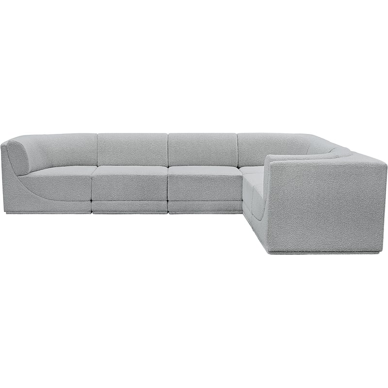 Meridian Furniture Ollie Grey Boucle Fabric Modular Sectional