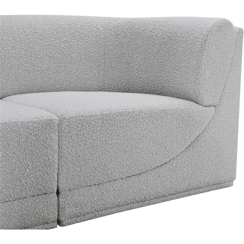 Meridian Furniture Ollie Grey Boucle Fabric Modular Sectional