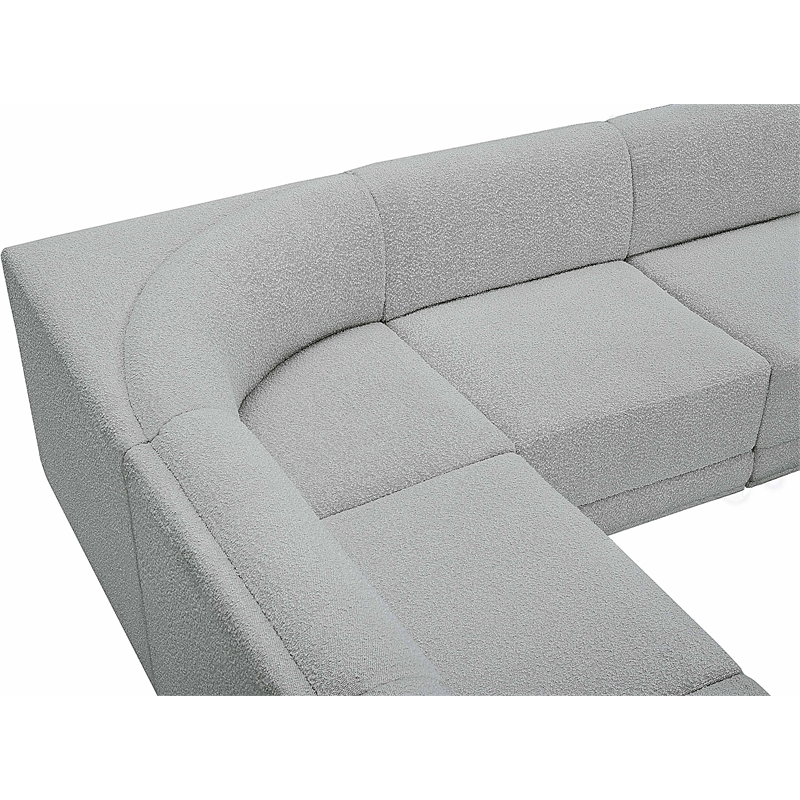 Meridian Furniture Ollie Grey Boucle Fabric Modular Sectional