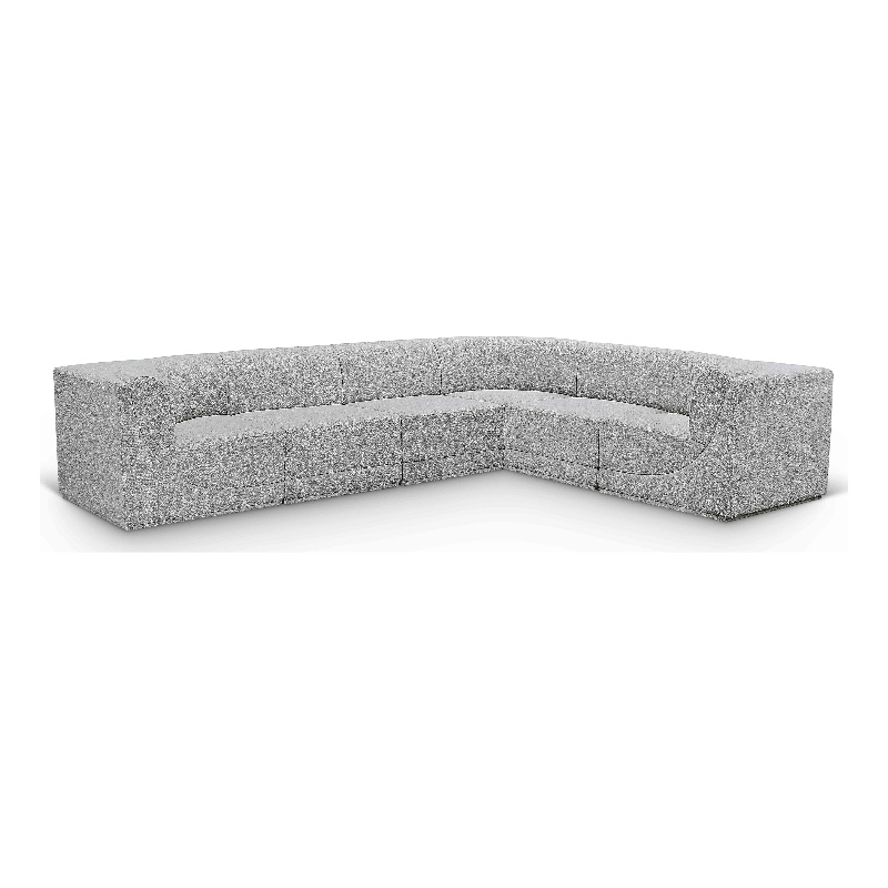 Meridian Furniture Ollie Grey Boucle Fabric Modular Sectional