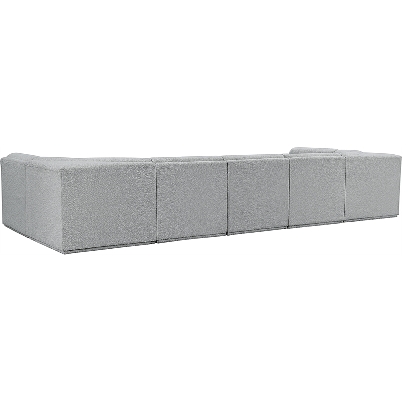 Meridian Furniture Ollie Grey Boucle Fabric Modular Sectional