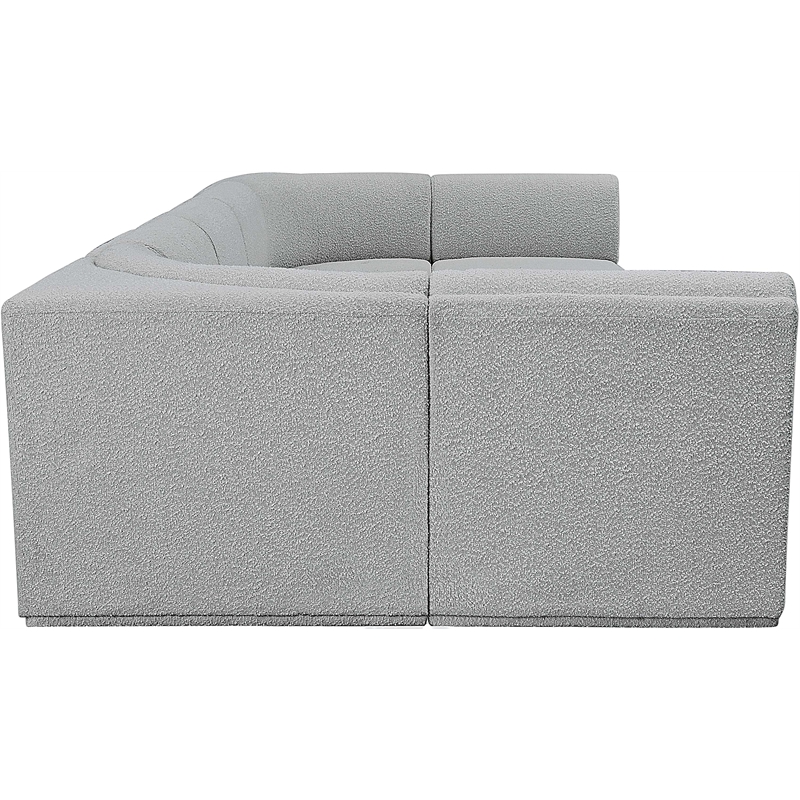 Meridian Furniture Ollie Grey Boucle Fabric Modular Sectional