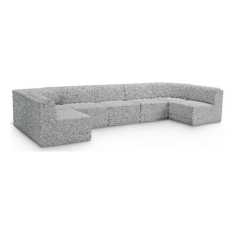 Meridian Furniture Ollie Grey Boucle Fabric Modular Sectional