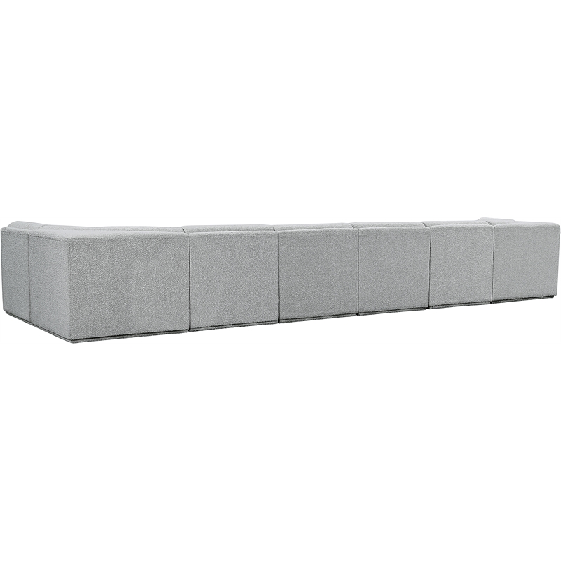 Meridian Furniture Ollie Grey Boucle Fabric Modular Sectional