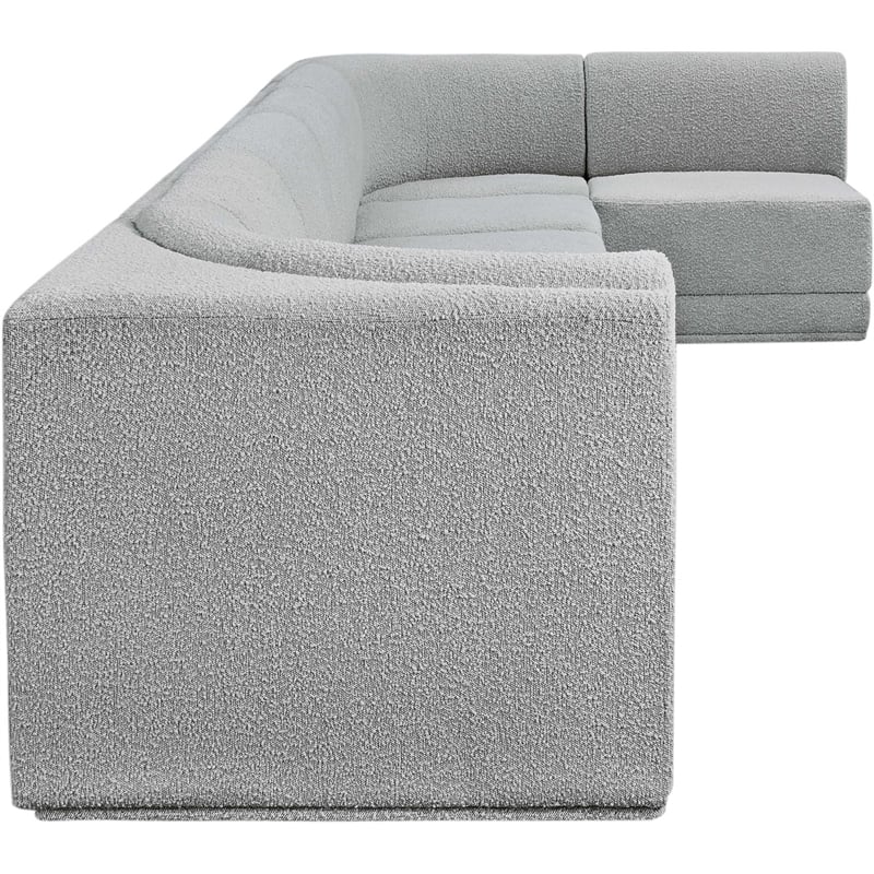 Meridian Furniture Ollie Grey Boucle Fabric Modular Sectional