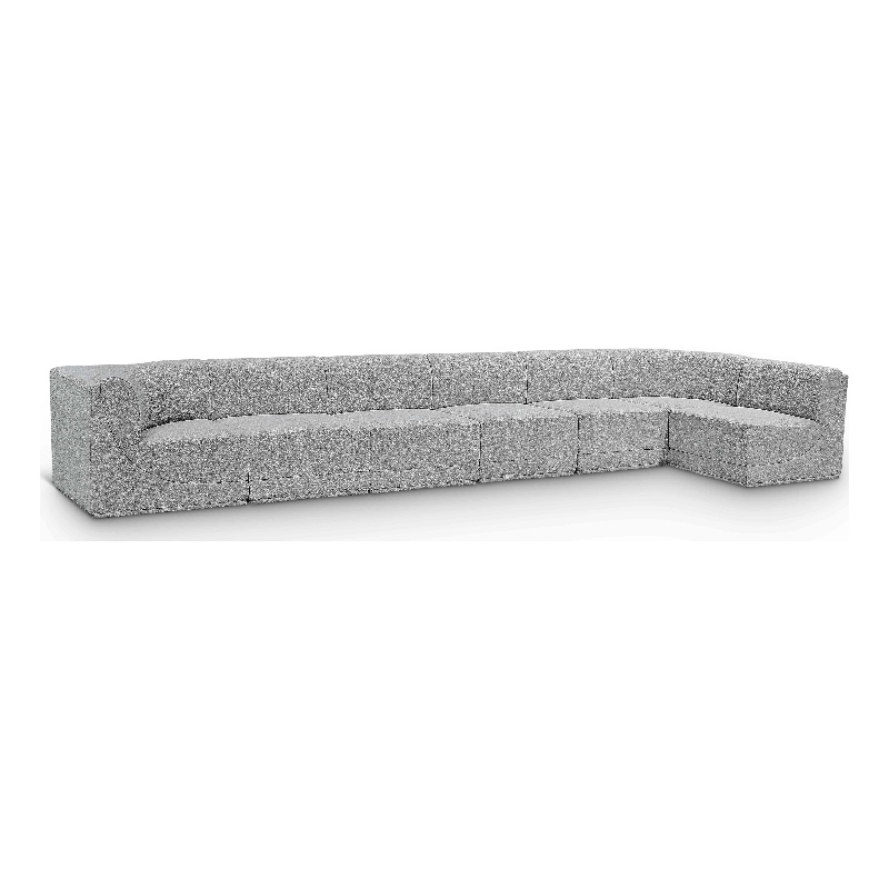 Meridian Furniture Ollie Grey Boucle Fabric Modular Sectional