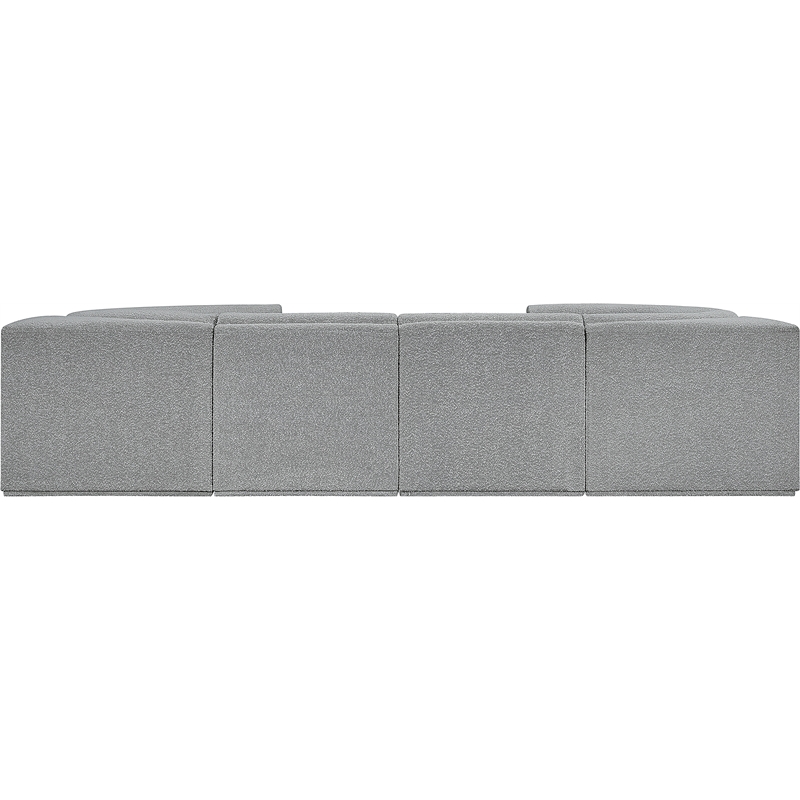 Meridian Furniture Ollie Grey Boucle Fabric Modular Sectional